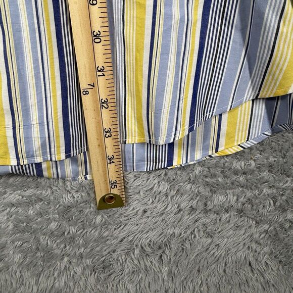 Polo Ralph Lauren Men XL Classic Fit 90's Yellow Blue Stripe Casual Button Down - Picture 3 of 6